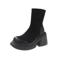 Womens Gothic Platform Ankle Shorts Boots