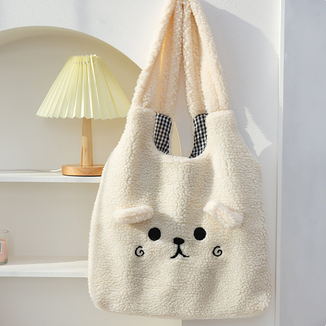 Sac fourre-tout en peluche Animal Bear Faces