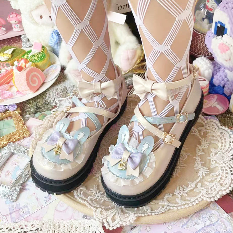 Sweet Lolita Mini Rabbit Ears Round Toe Shoes