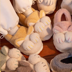 Cute Cat Claw Slippers With Ears