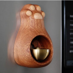 Doorbell Decoration Wooden Handmade Engraving Cat Paw