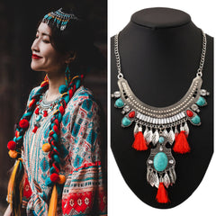 Ethnic Style Tibetan Short Clavicle Necklace, Neck Chain, Collar