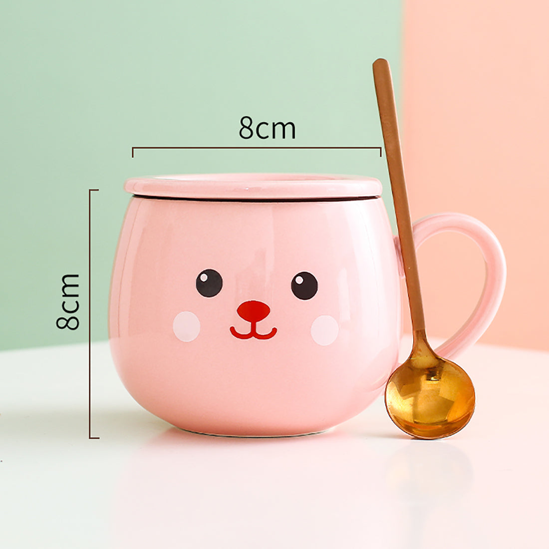 Tasse en céramique de poussin de grenouille d'ours de lapin de dessin animé mignon