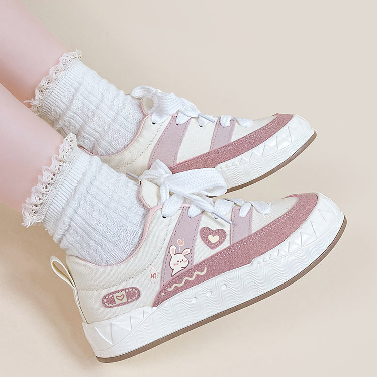 Cute Rabbit Love Heart Flat Shoes