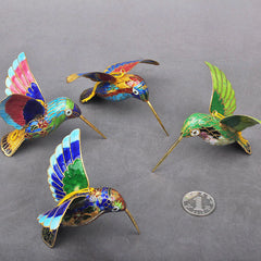 Cloisonné-Kupfer-Eisvogel-Kolibri-Anhänger. Filigrane Weihnachtsbaum-Anhänger-Kollektion 