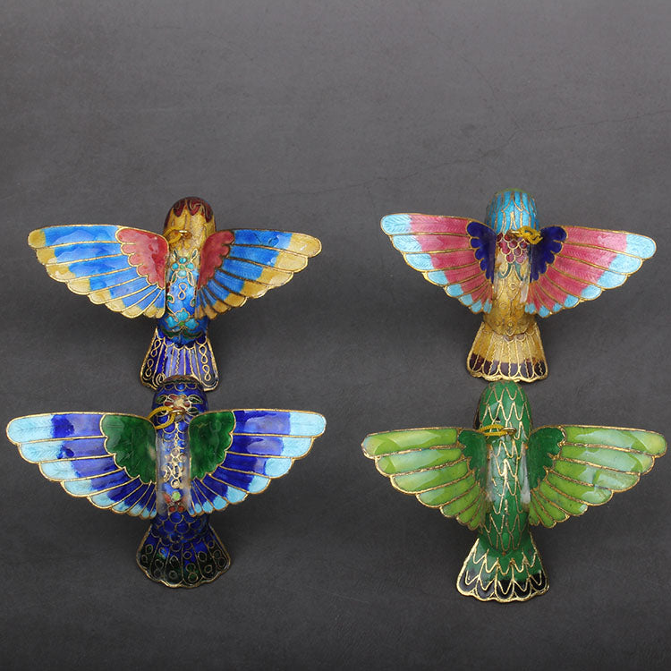 Cloisonné-Kupfer-Eisvogel-Kolibri-Anhänger. Filigrane Weihnachtsbaum-Anhänger-Kollektion 