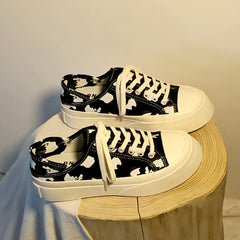 Cow Print Canvas Sneakers