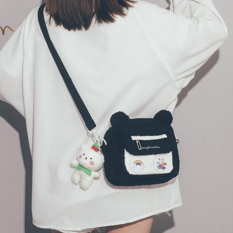 Bear Ears Plush Crossbody Bag