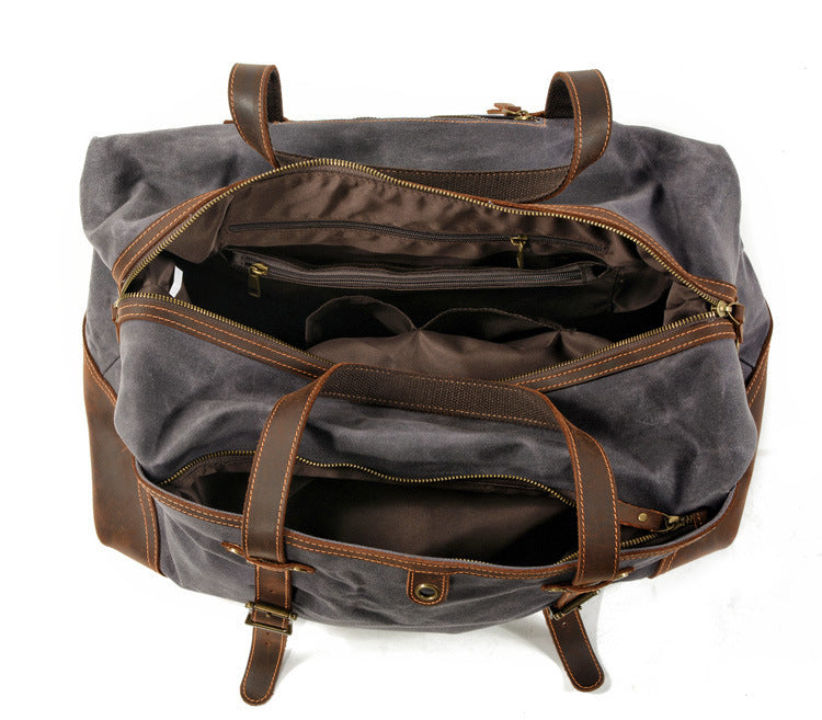 Bolsa de equipaje de lona para hombre, bolso de viaje, bolso de gran capacidad, bolsa para deportes al aire libre, impermeable, estilo militar, regalo para regalo