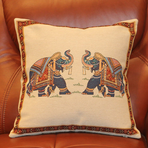 Ethnic style elephant pillowcase double-sided embroidered pillowcase sofa cushion