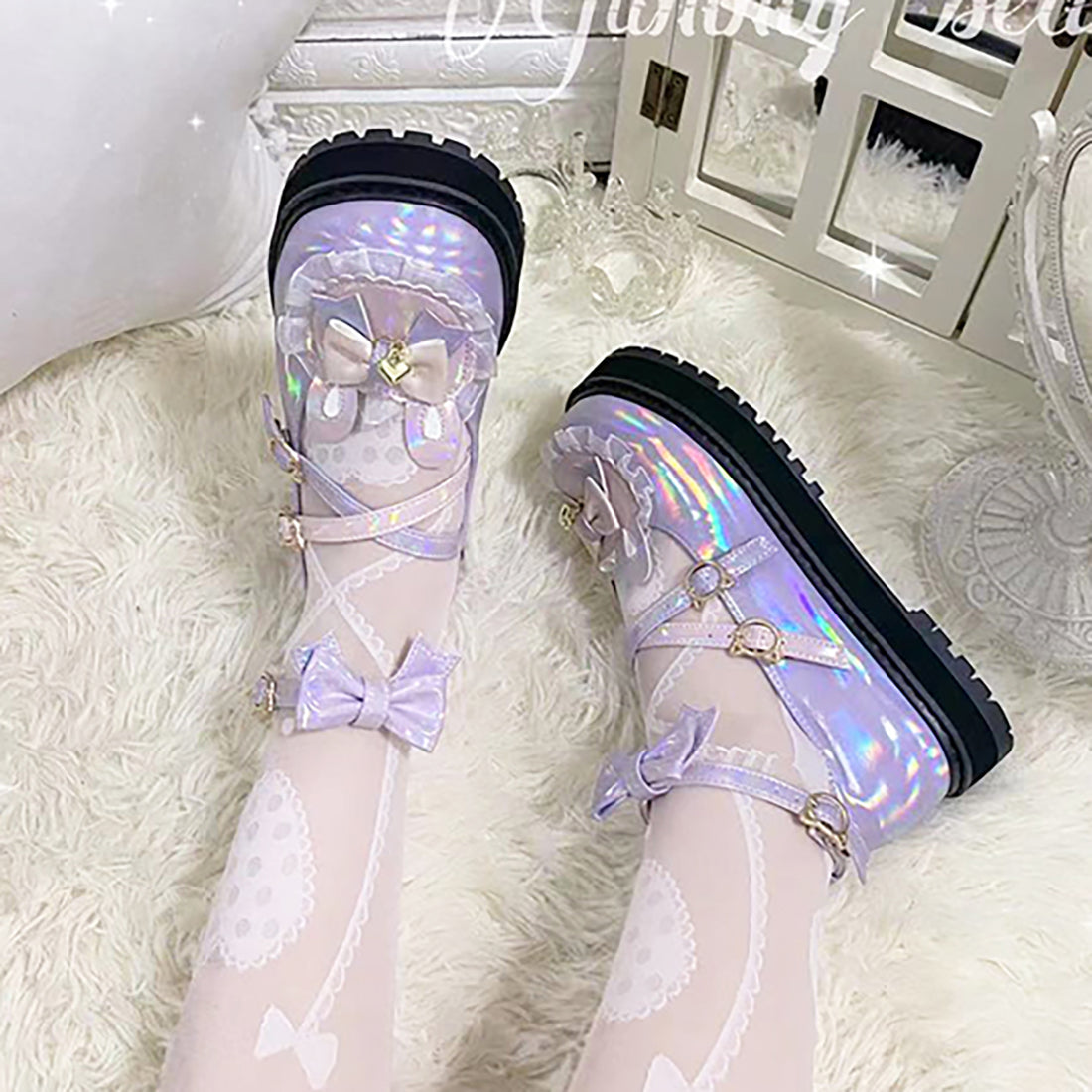 Sweet Lolita Mini Rabbit Ears Round Toe Shoes