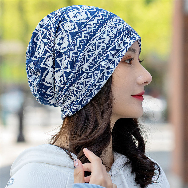 Pullover hat ethnic style bag head hat pile hat dual-purpose bib