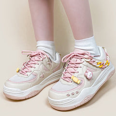 Star Bunny Chain ColorBlock Casual Sneakers