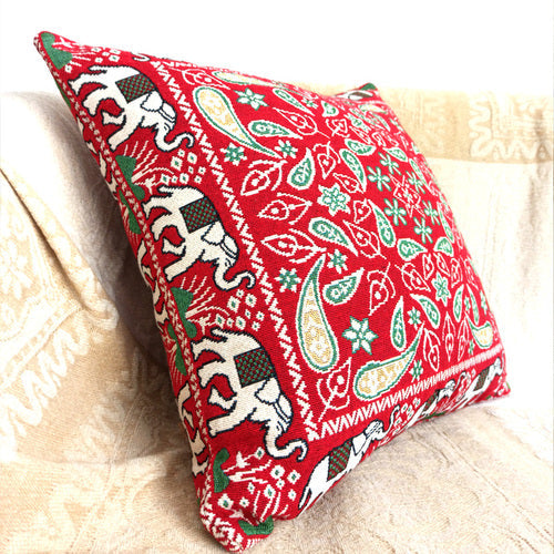 Ethnic style elephant pillowcase double-sided embroidered pillowcase sofa cushion