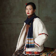 Tibetan style scarf, ethnic style retro printing Tibetan fashion warm scarf shawl