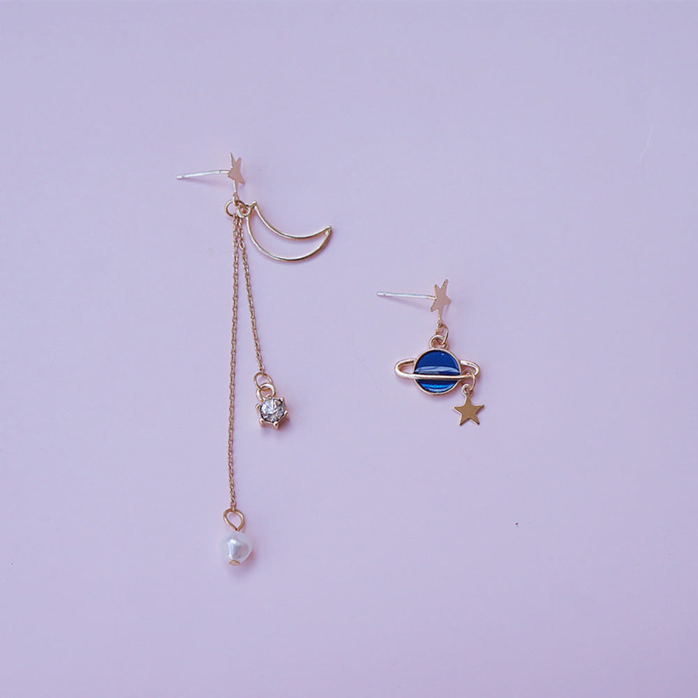 Chic Moon and Stars Ear Danglers