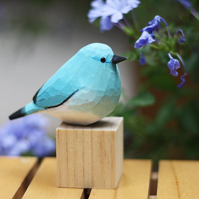 1st Gen Mountain Bluebird Figurines sculptées à la main en bois peint