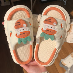 Lovely Rabbit and Carrot Linen Sandals