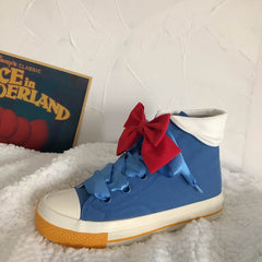 Chaussures Sneaker Princess Blue Red Bow High Ankle