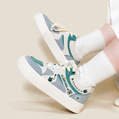 Milk Tea Colorblock Round Toe Shoes