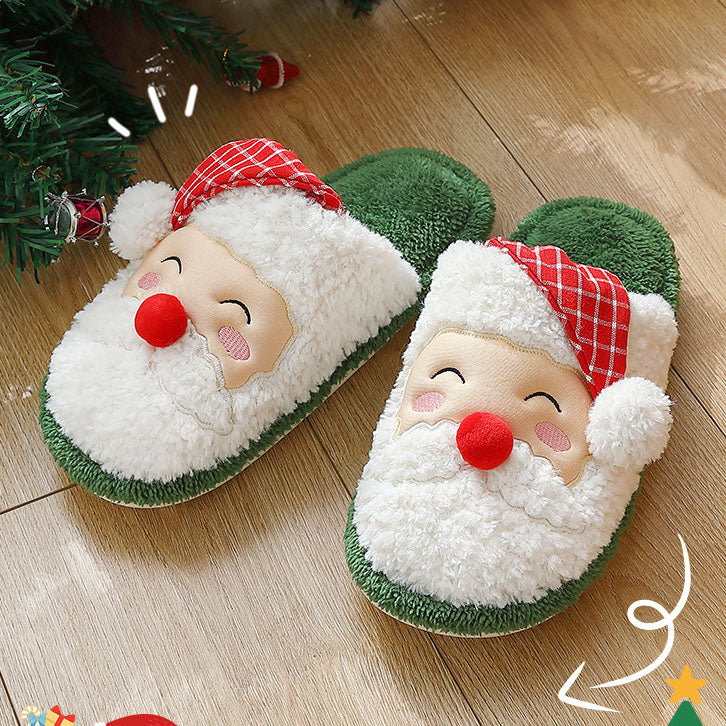 Cute Christmas Santa Claus Plush Slippers