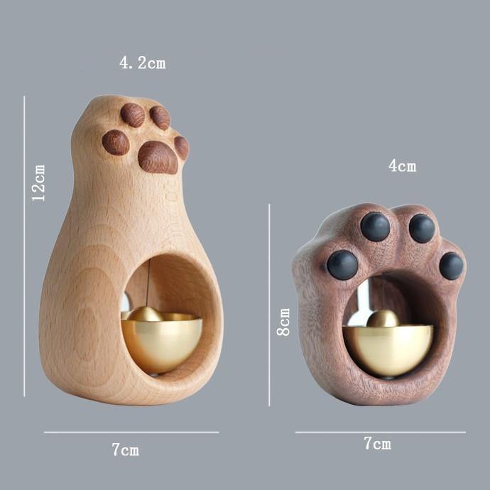 Doorbell Decoration Wooden Handmade Engraving Cat Paw