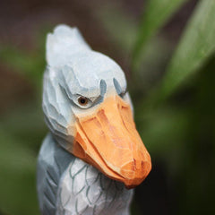 Figurines d'oiseaux Shoebill sculptées à la main en bois peint