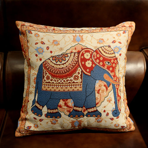 Ethnic style elephant pillowcase double-sided embroidered pillowcase sofa cushion