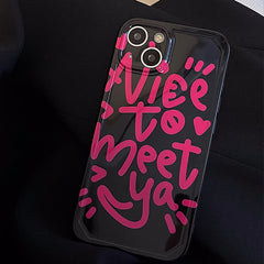 Cool Letters Print Black iPhone Case