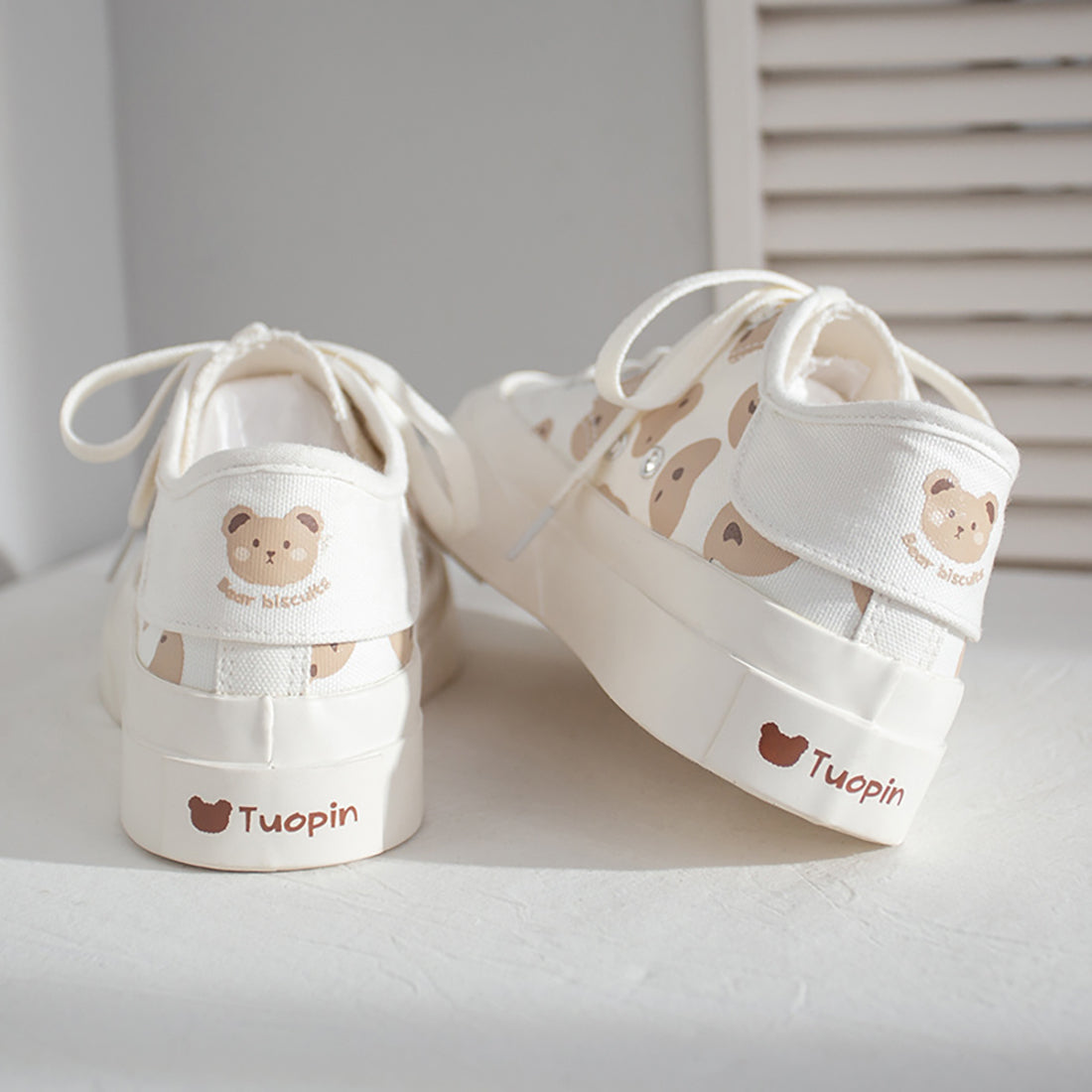 Sneaker in tela con simpatico orso