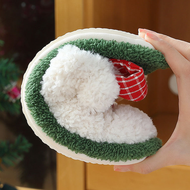 Cute Christmas Santa Claus Plush Slippers