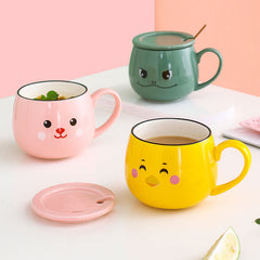 Simpatico cartone animato coniglio orso rana pulcino tazza in ceramica