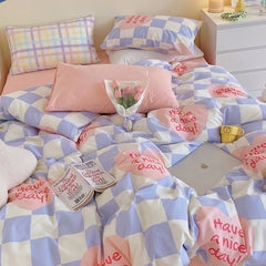 Love Heart Checker Bedding Set