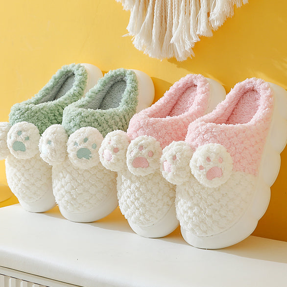 Cute Cat Paw Knit Slipper