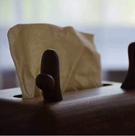 Copertura della scatola del fazzoletto di corno Decorazione domestica fatta a mano in legno