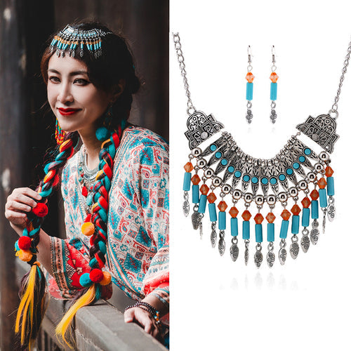 Ethnic Style Tibetan Short Clavicle Necklace, Neck Chain, Collar