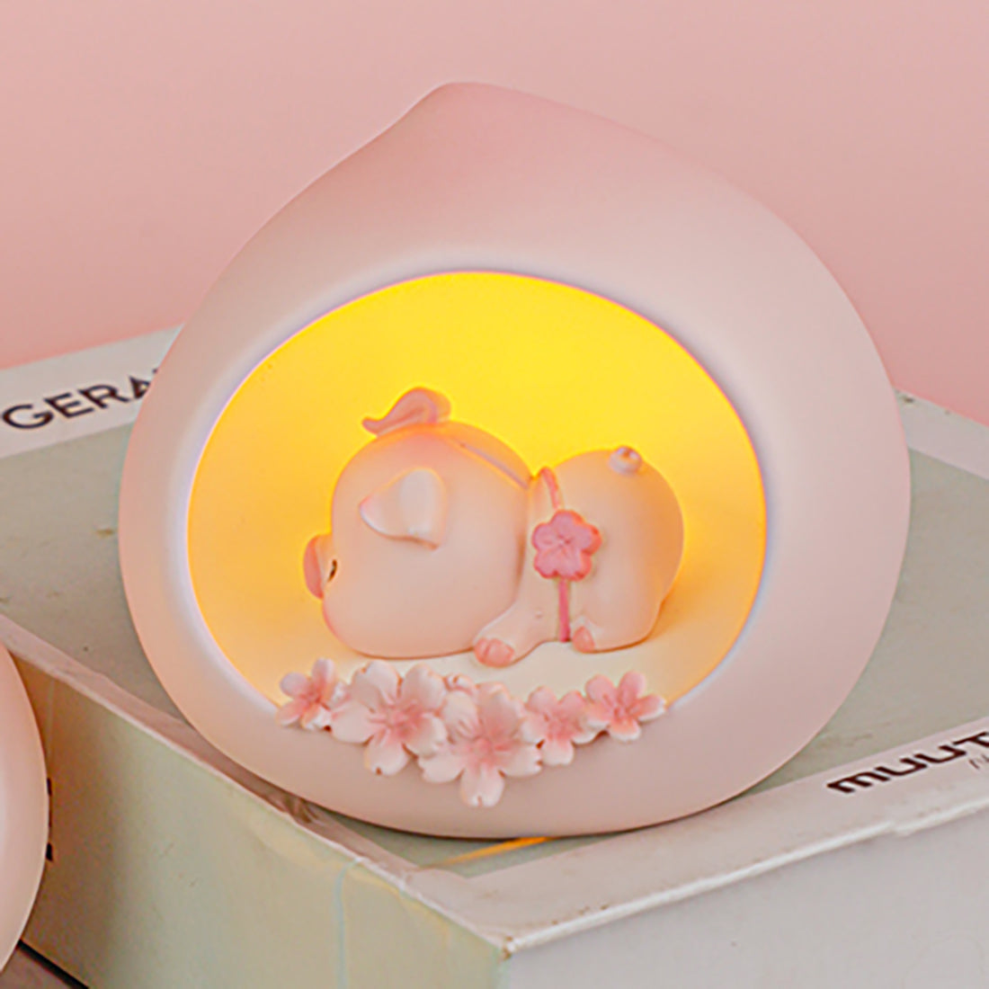 Simpatica lampada da notte Peach Pig