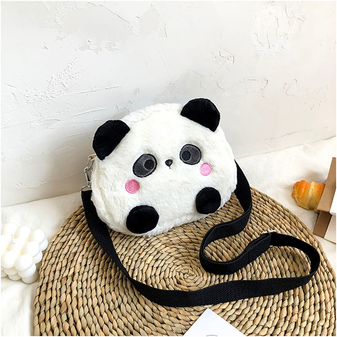 Simpatica borsa a tracolla in peluche Panda