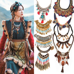 Ethnic Style Tibetan Short Clavicle Necklace, Neck Chain, Collar