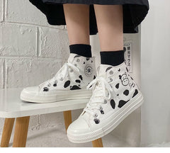 Cute Cow Print Canvas Shoes