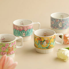 Tasse en céramique florale mignonne