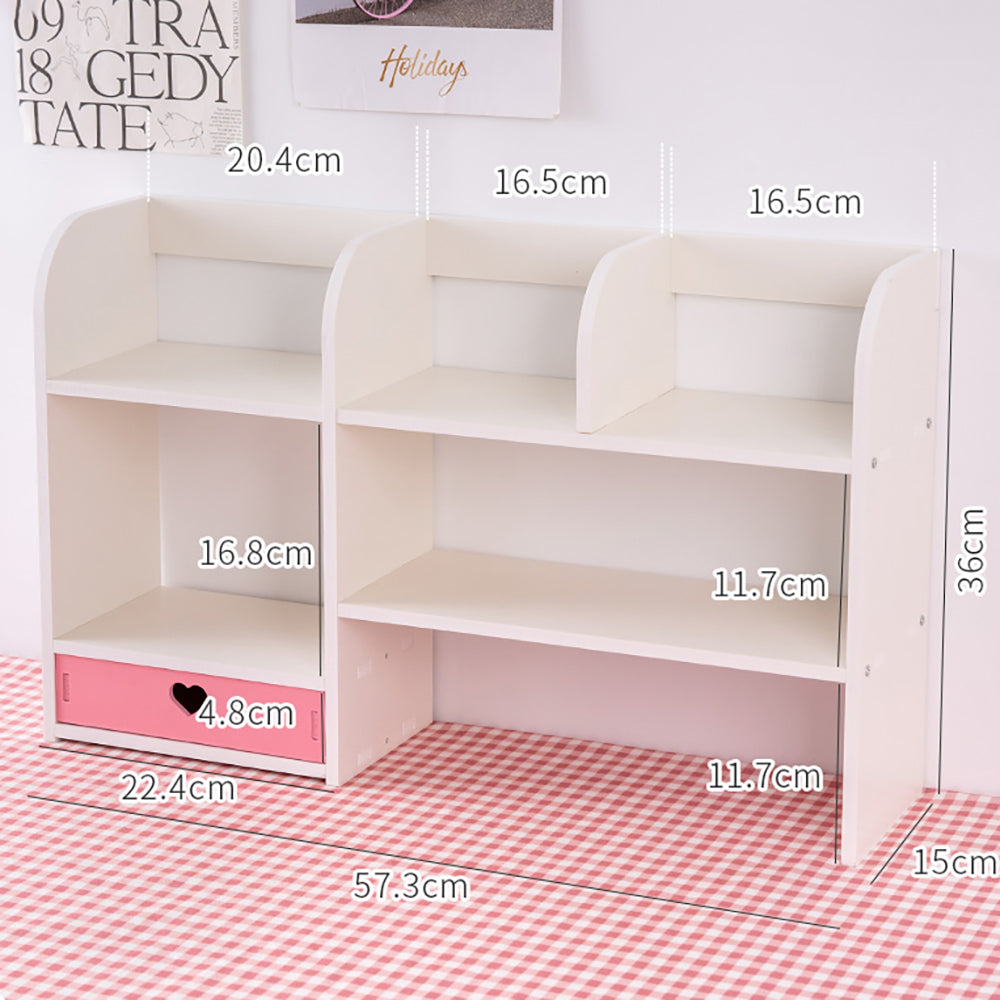 Kawaii Cream White Mini Desk Shelf Organizer