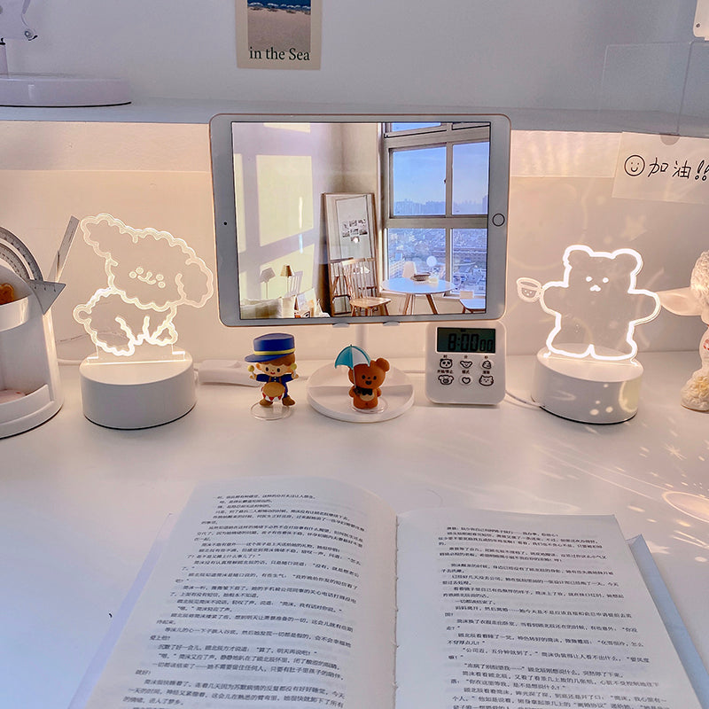 Cute Bear and Dog Strip LED Desk Night Light