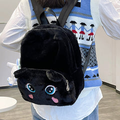 Cute Cat Eyes Furry Backpack