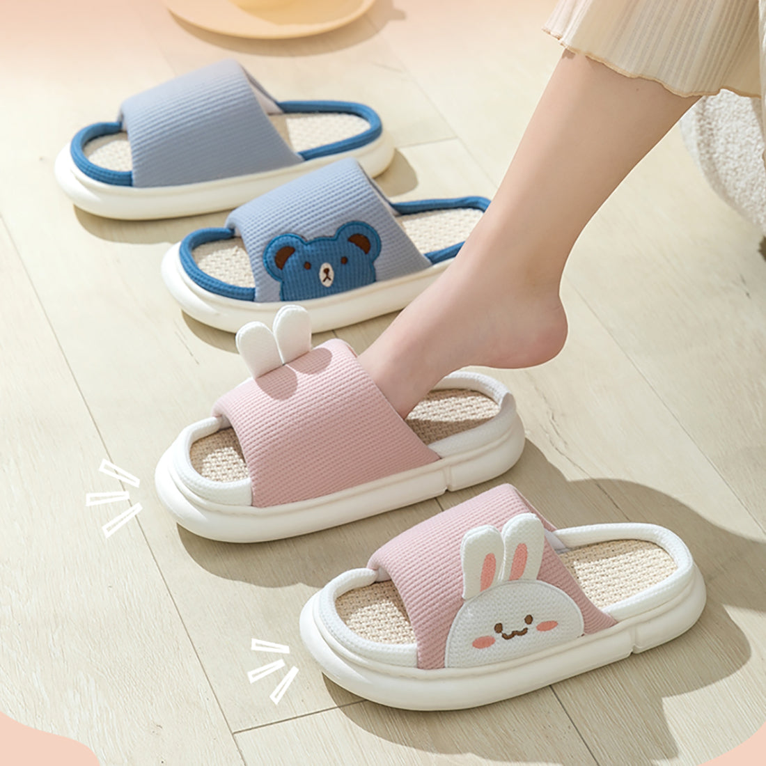 Cute Bunny Linen Summer Sandals