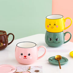 Tasse en céramique de poussin de grenouille d'ours de lapin de dessin animé mignon