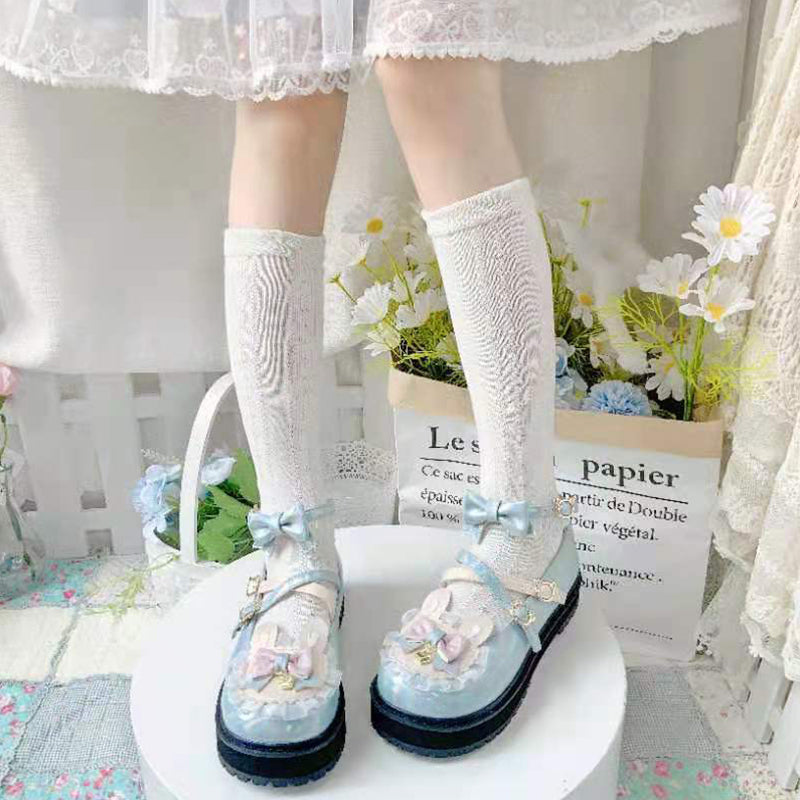 Sweet Lolita Mini Rabbit Ears Round Toe Shoes