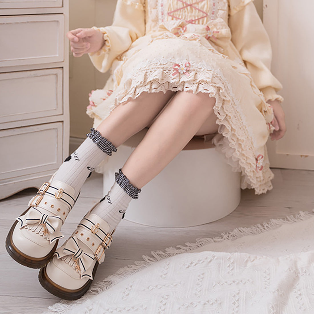 Chaussures à plateforme style marin Lolita