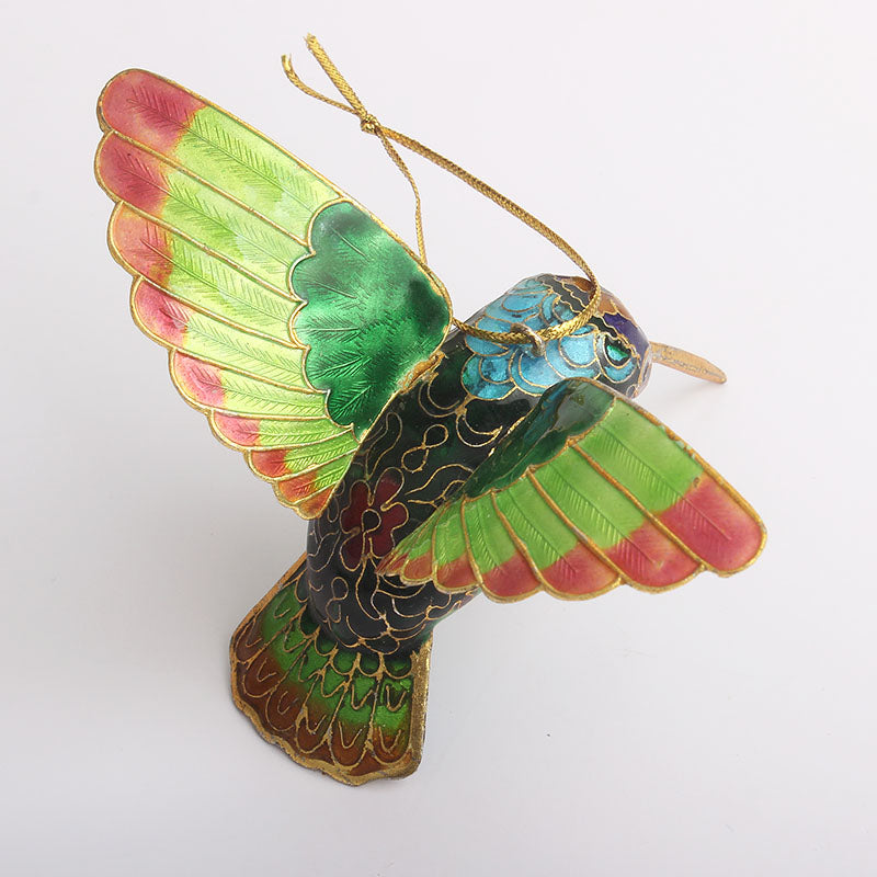 Cloisonné-Kupfer-Eisvogel-Kolibri-Anhänger. Filigrane Weihnachtsbaum-Anhänger-Kollektion 