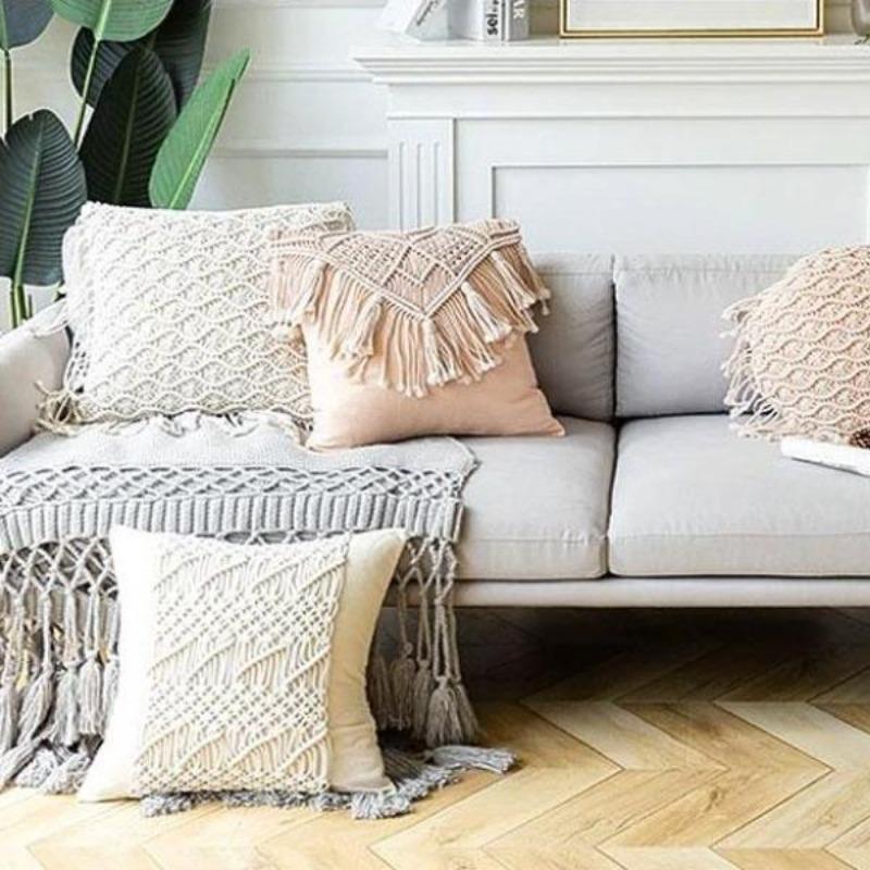 La collection de housses de coussin en macramé Boho Romance